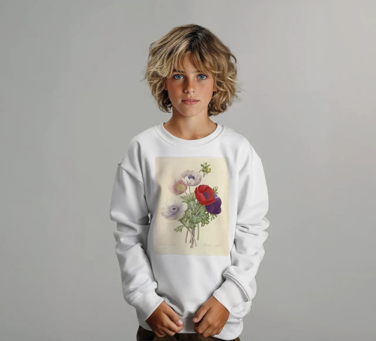 Fiori di anemone classici di primavera felpa bambino da Timeless Botanica