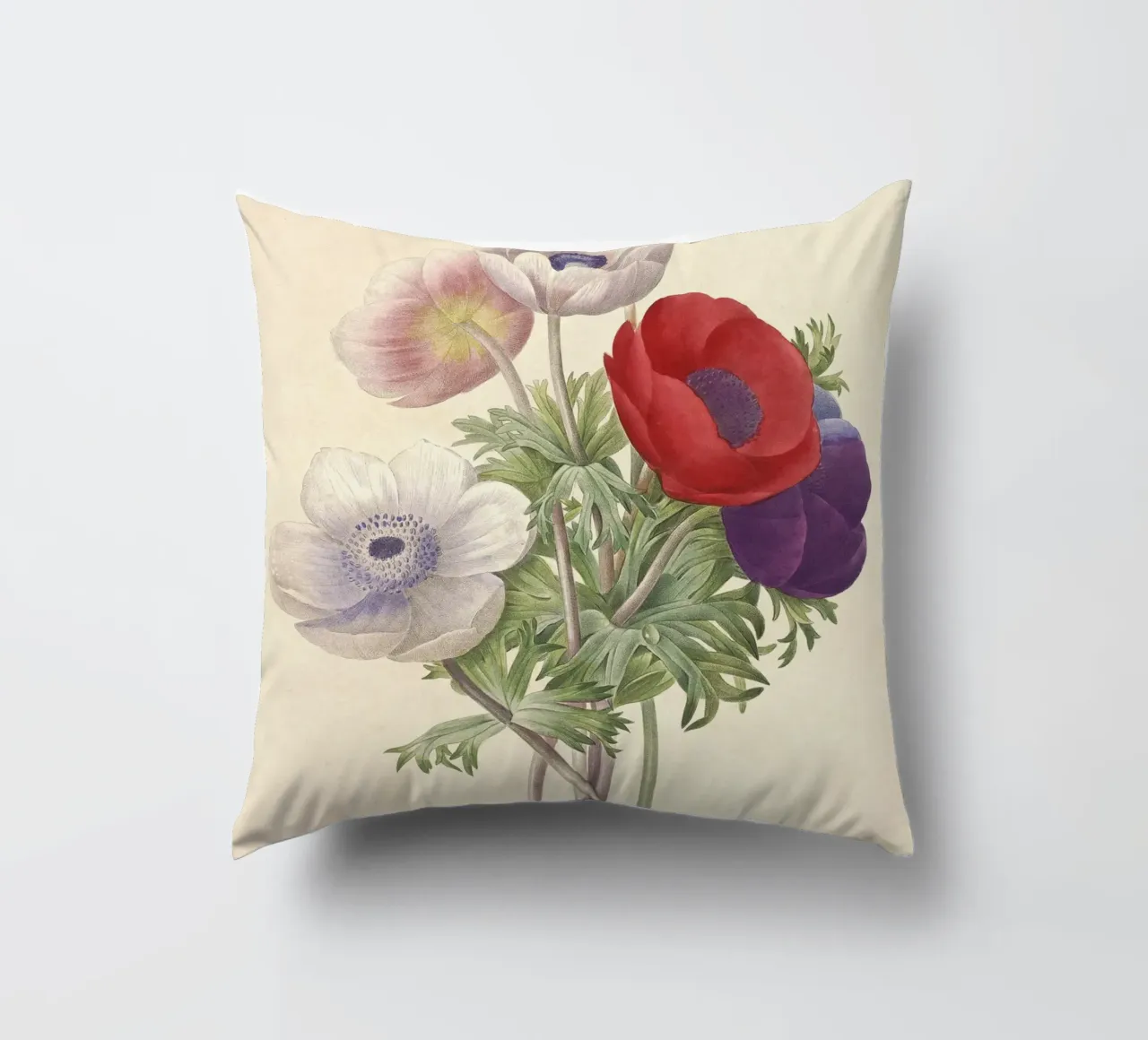Fiori di anemone classici di primavera cuscino da Timeless Botanica