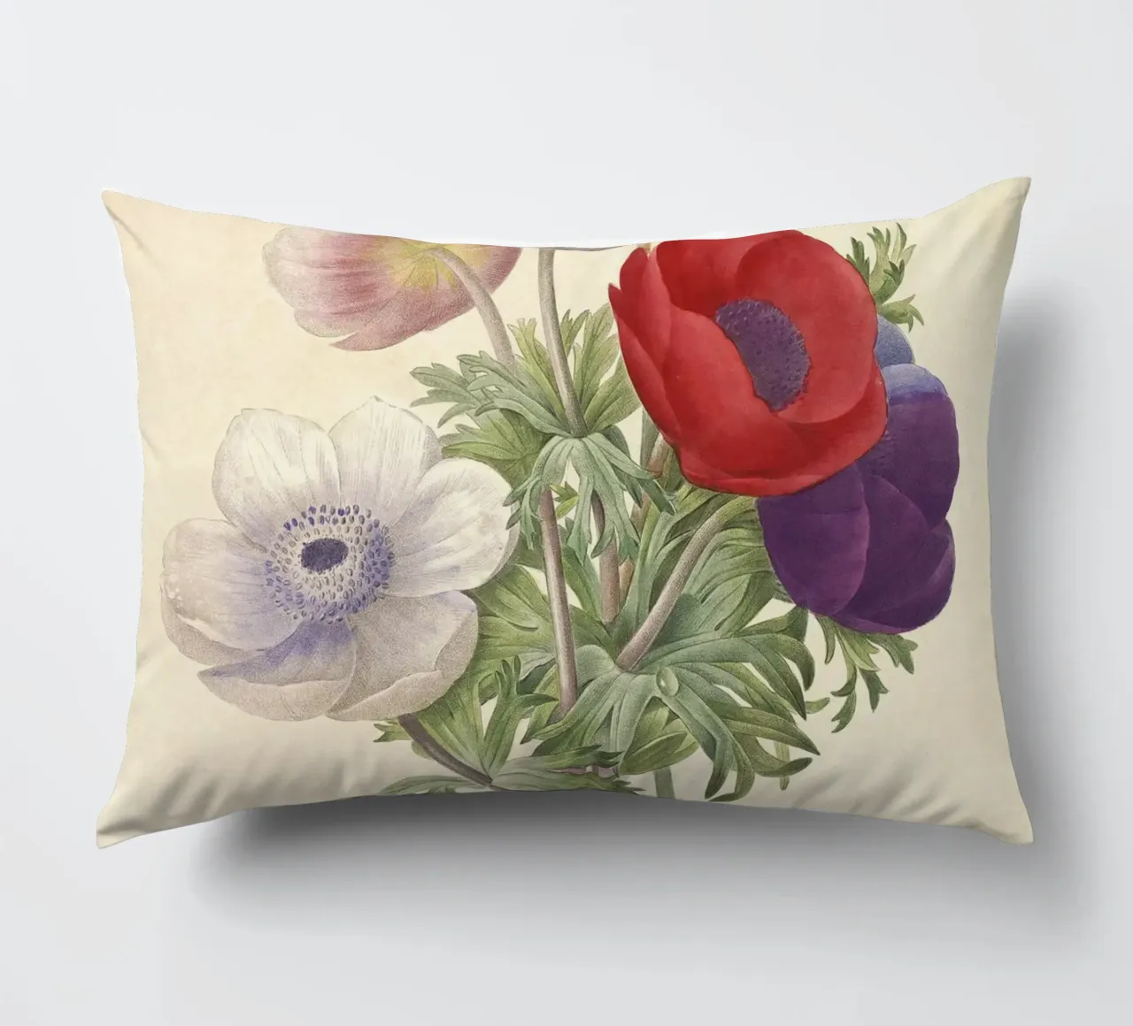 Fiori di anemone classici di primavera cuscino da Timeless Botanica