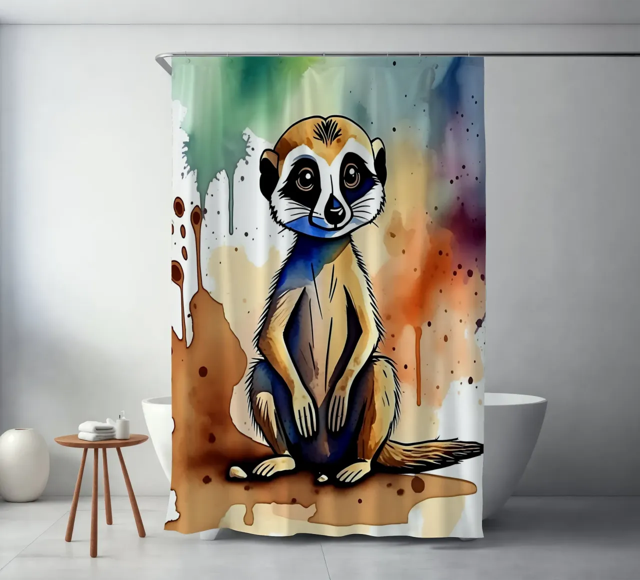 Meerkat_Style_M_1 tenda da doccia da Tierisch bunt by LK