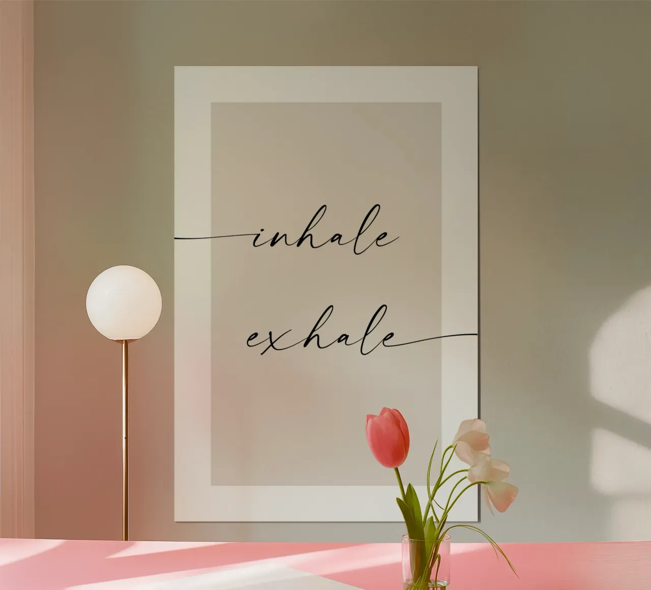 Inspirare espirare poster con telaio in plastica da NouveauPrints