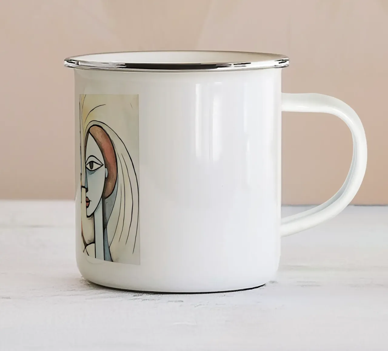 coppia astratta, motivo 11 tazza in smalto da ZAMART