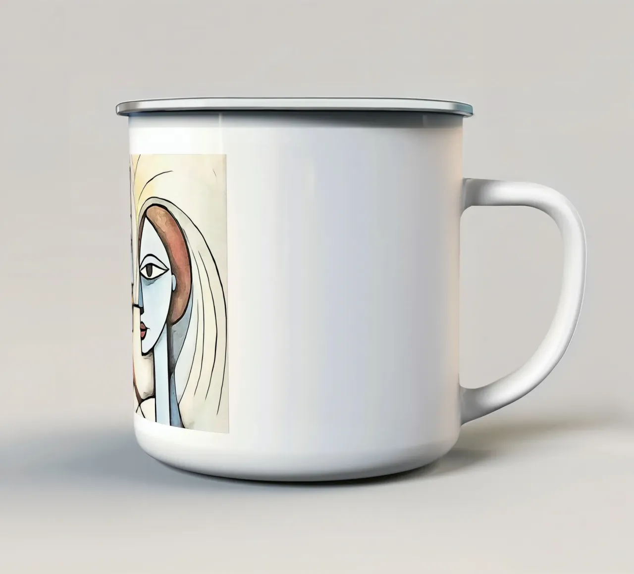 coppia astratta, motivo 11 tazza in smalto da ZAMART