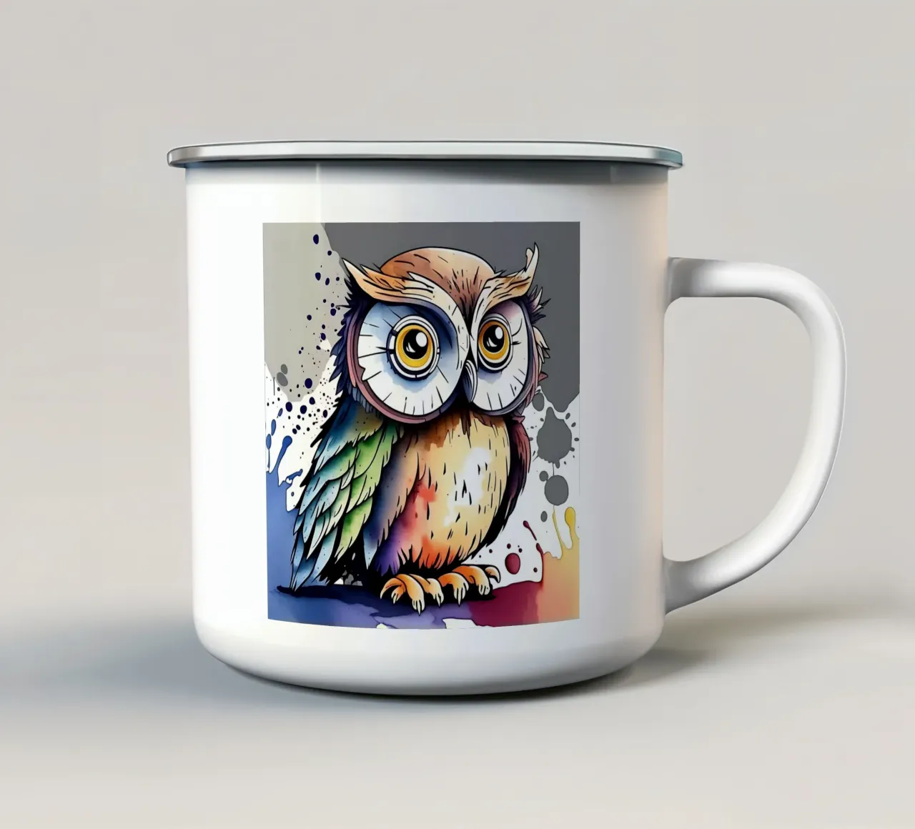 Gufo_Stile_M_1 tazza in smalto da Tierisch bunt by LK