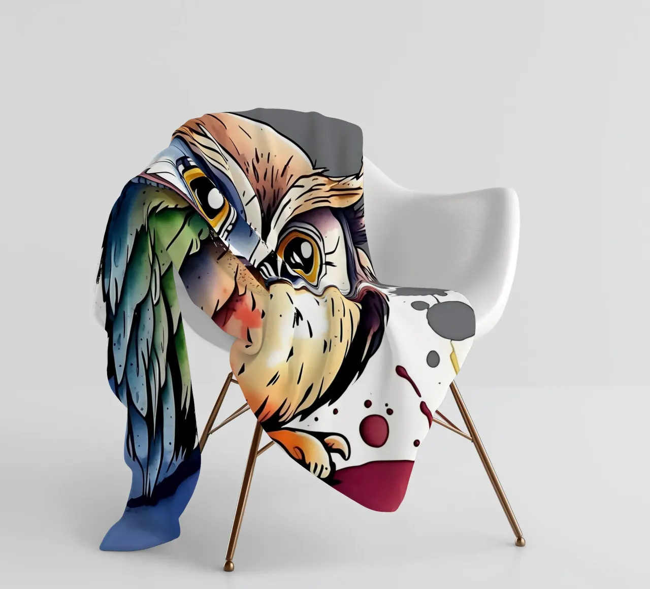 Gufo_Stile_M_1 coperta in pile da Tierisch bunt by LK