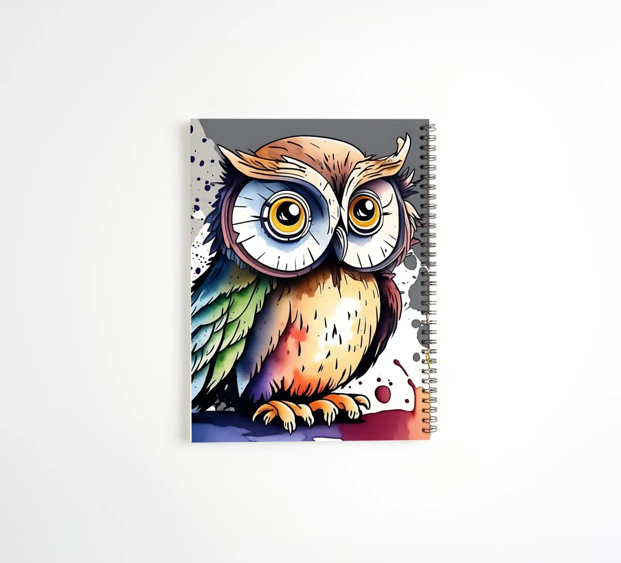 Owl_Style_M_1 spiral notebook by Tierisch bunt by LK