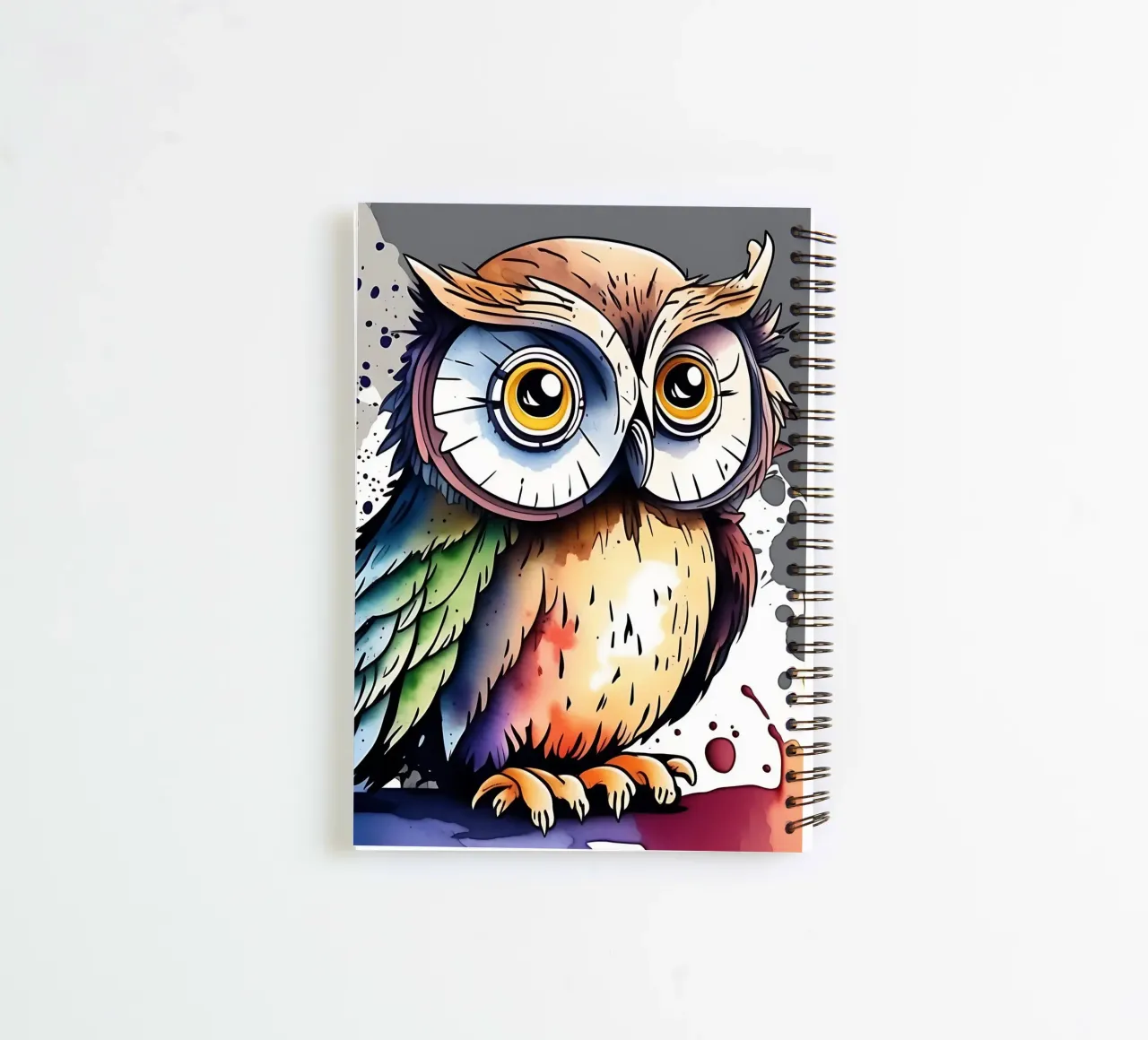 Owl_Style_M_1 spiral notebook by Tierisch bunt by LK