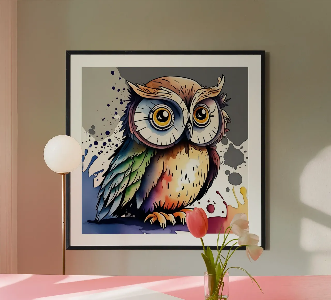 Gufo_Stile_M_1 poster da Tierisch bunt by LK