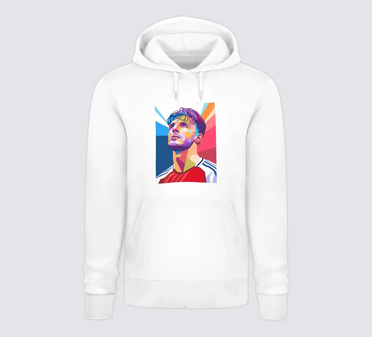Pop art Declan Rice giocatore di calcio felpa con cappuccio da Hantamrata