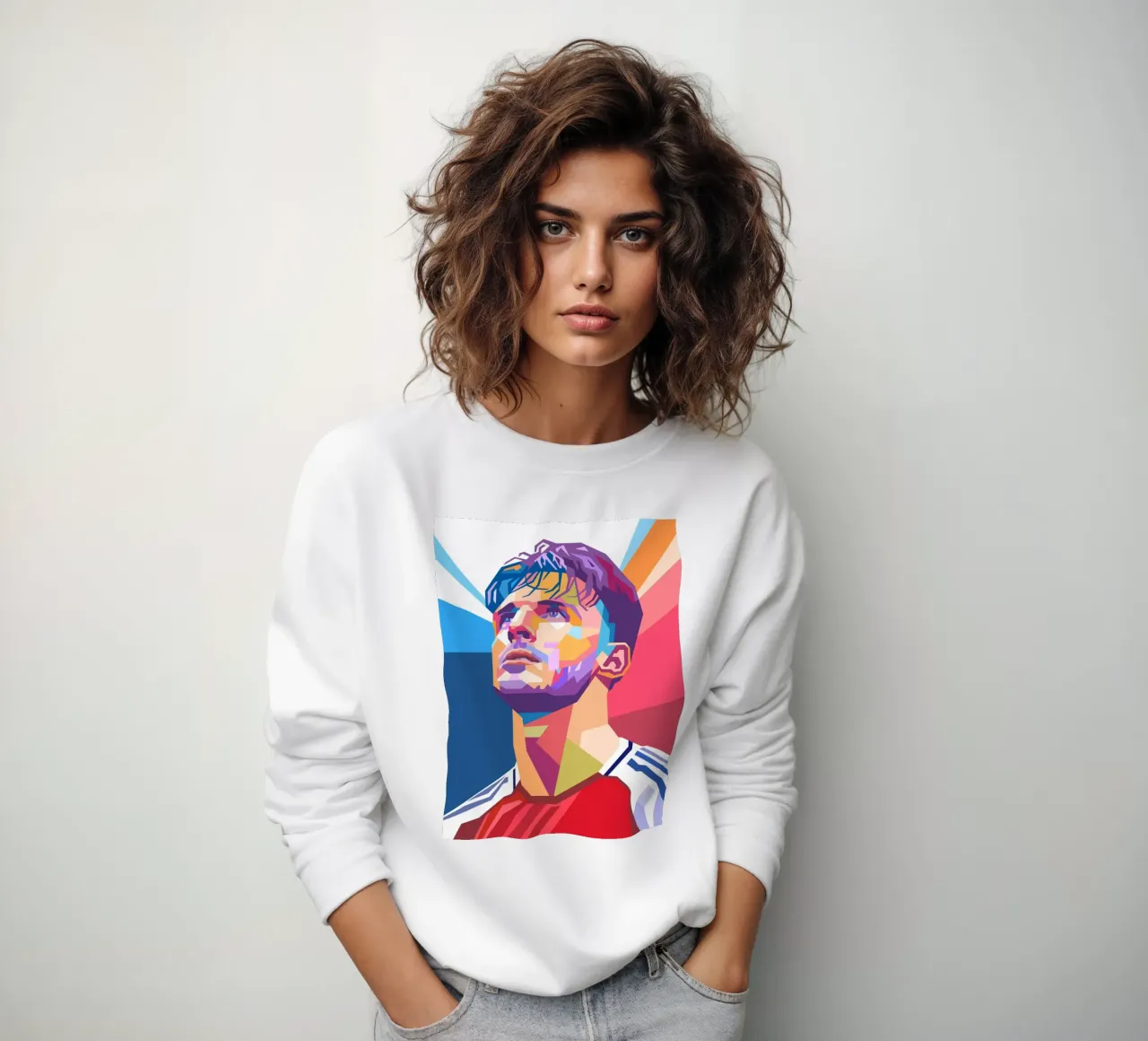 Pop art Declan Rice giocatore di calcio felpa da Hantamrata