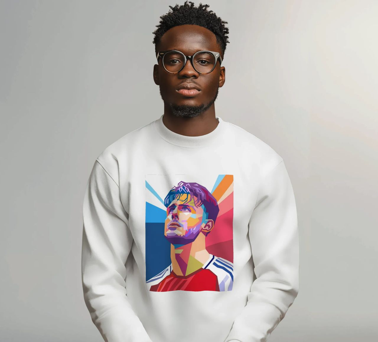Pop art Declan Rice giocatore di calcio felpa da Hantamrata