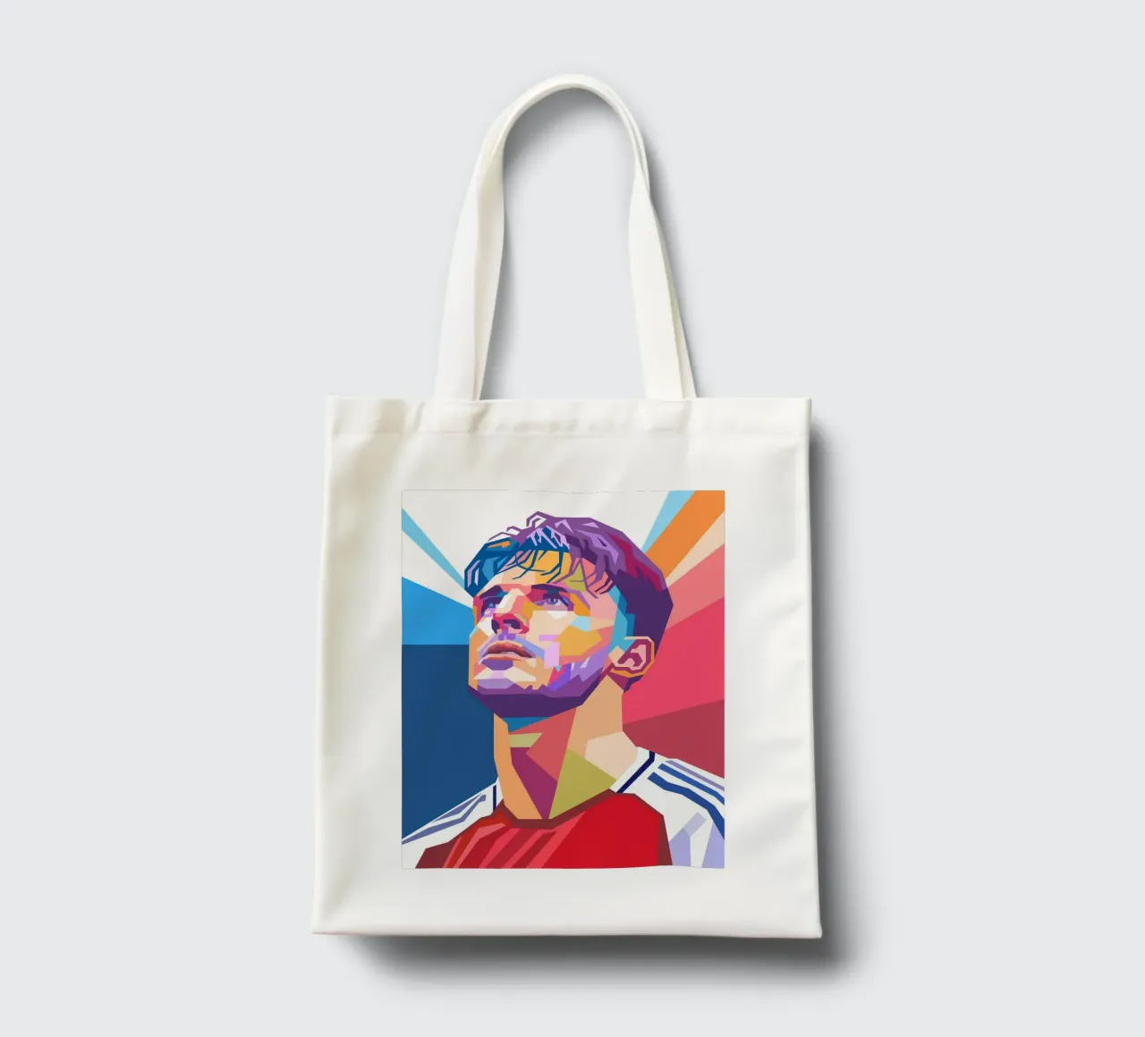 Pop art Declan Rice giocatore di calcio borsa in juta da Hantamrata