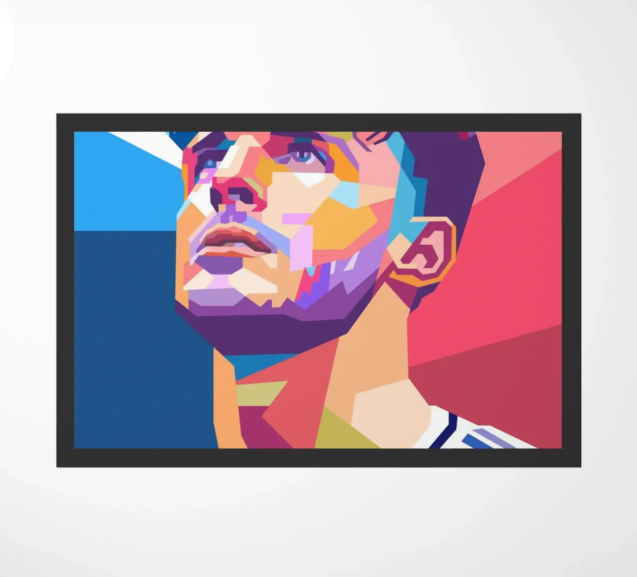 Pop art Declan Rice giocatore di calcio zerbino da Hantamrata