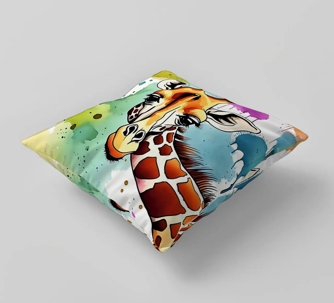 Giraffa_Stile_M_1 cuscino da Tierisch bunt by LK