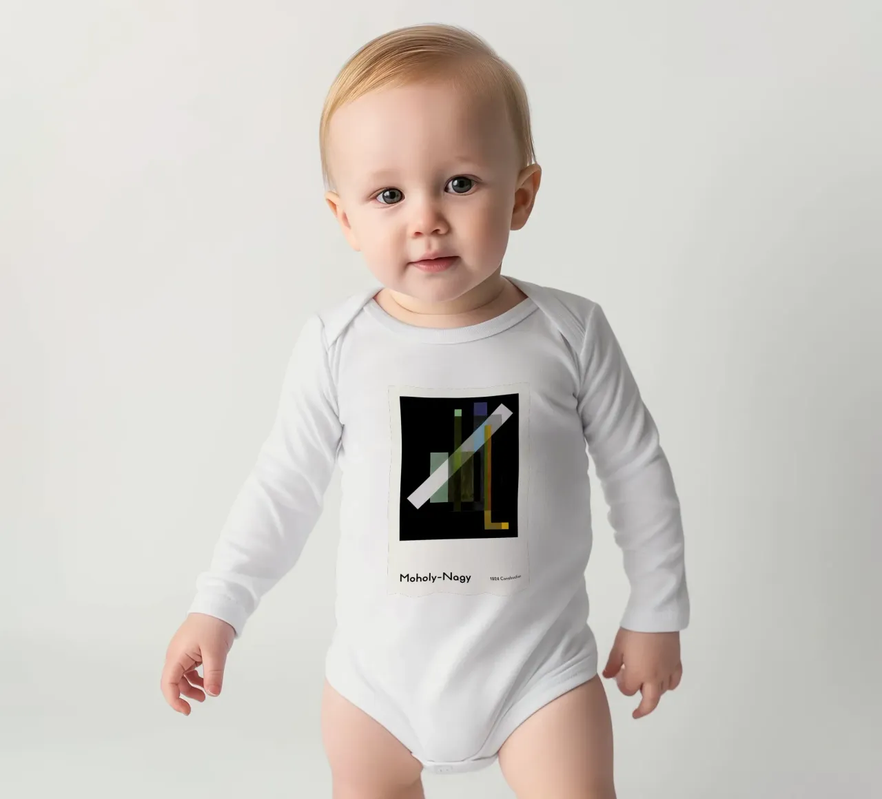 László Moholy-Nagy - Construction, 1924 Langarm Babybody von ARTOTHEK