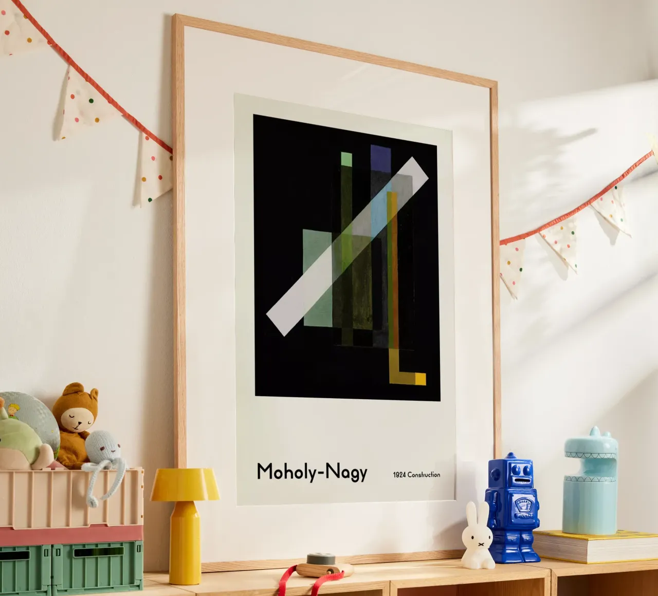 László Moholy-Nagy - Construction, 1924 poster con telaio in legno da ARTOTHEK