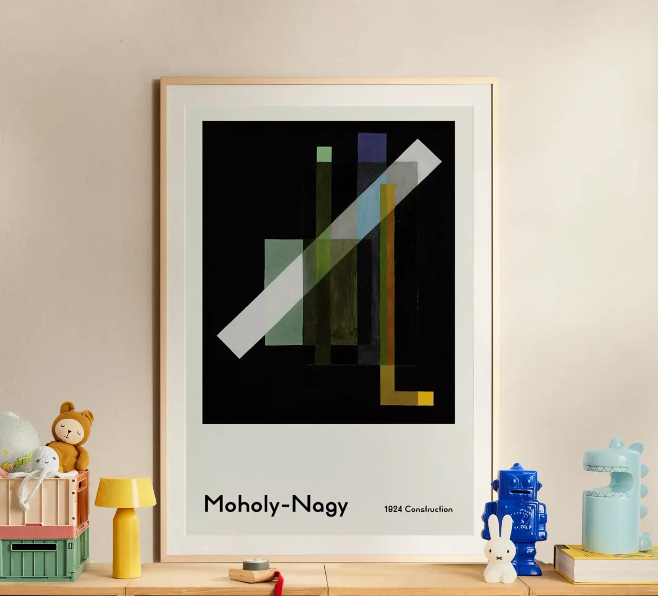 László Moholy-Nagy - Construction, 1924 poster con telaio in legno da ARTOTHEK