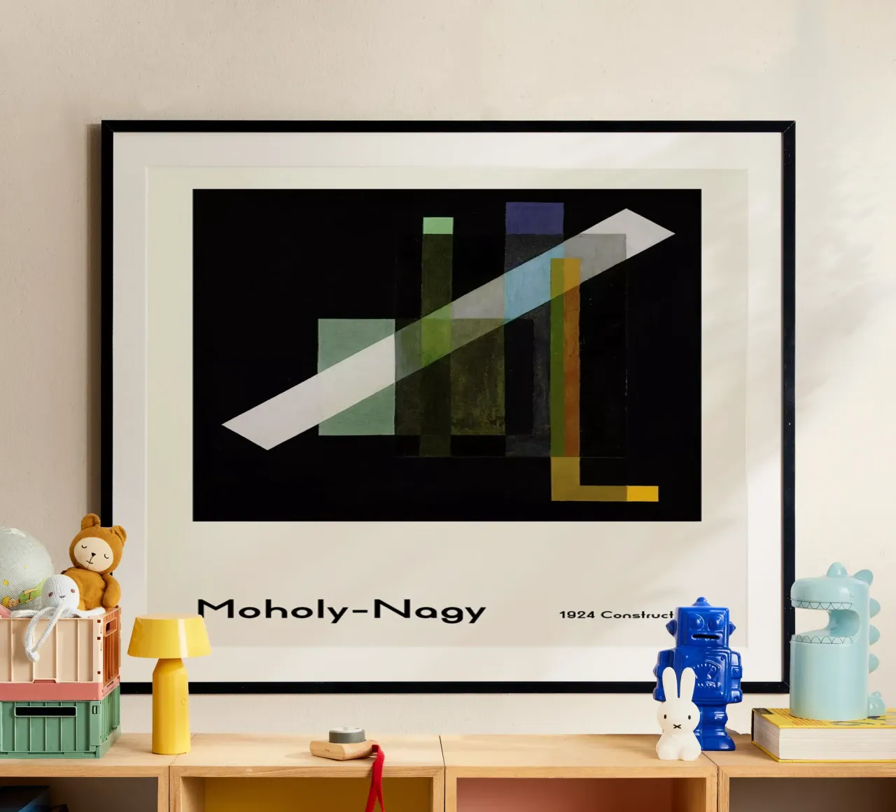 László Moholy-Nagy - Construction, 1924 poster con telaio in legno da ARTOTHEK
