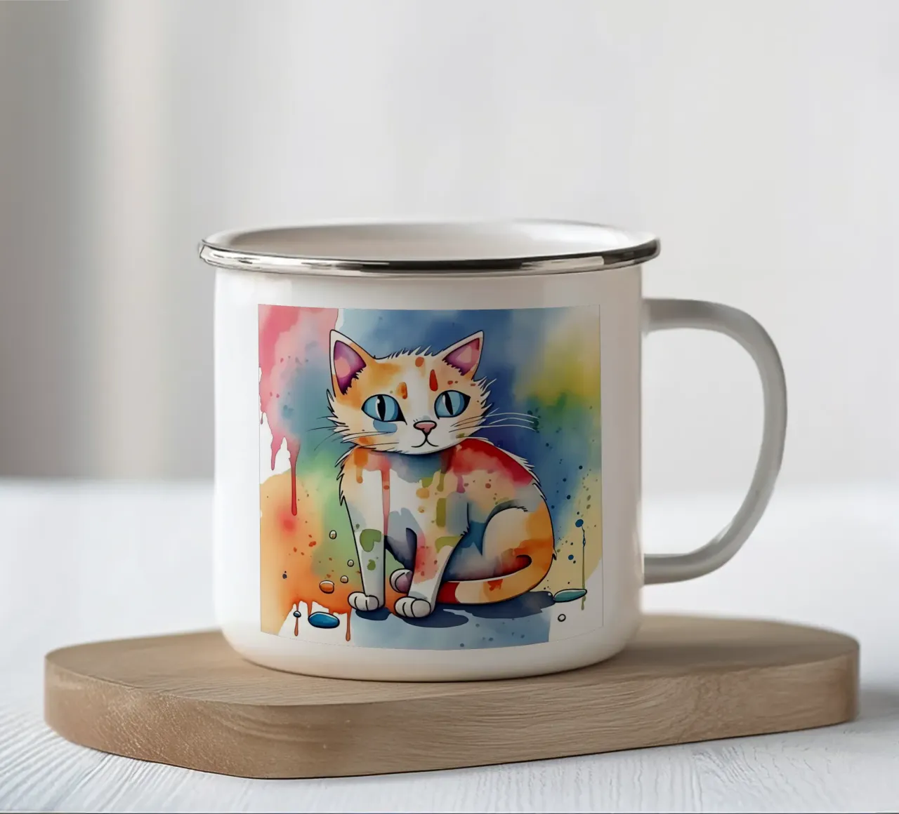 Stile_gatto_M_1 tazza in smalto da Tierisch bunt by LK