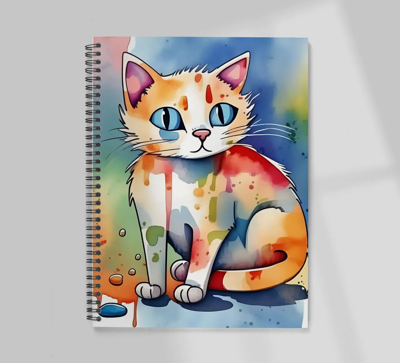 Cat_Style_M_1 spiral notebook by Tierisch bunt by LK