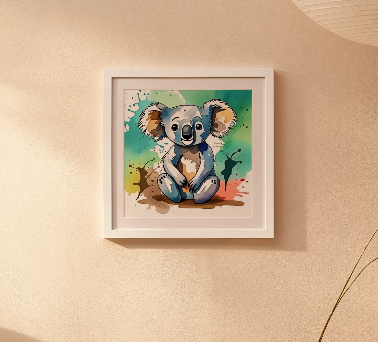 Koala_Stile_M_1 poster con telaio in legno da Tierisch bunt by LK