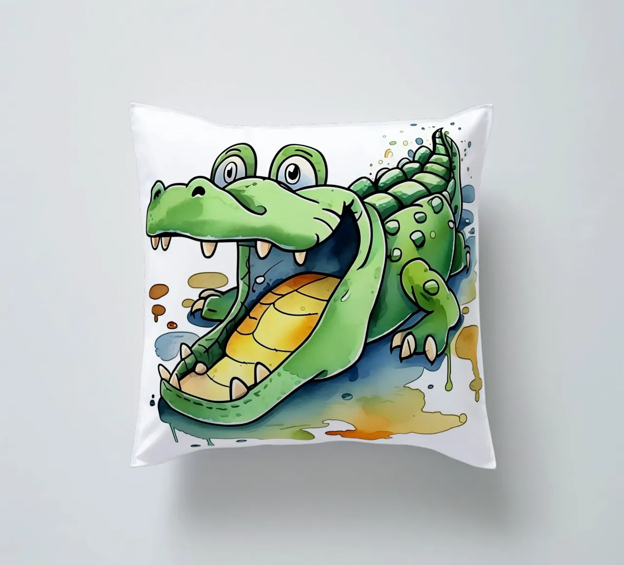 Coccodrillo_Stile_M_1 cuscino da Tierisch bunt by LK