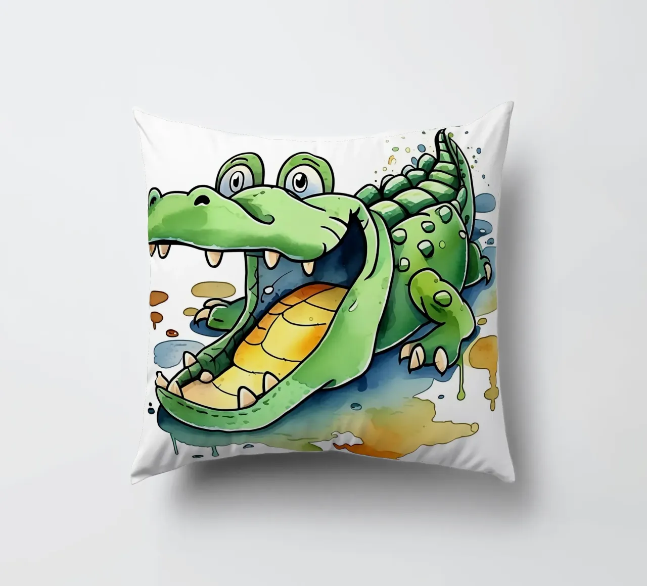 Coccodrillo_Stile_M_1 cuscino da Tierisch bunt by LK