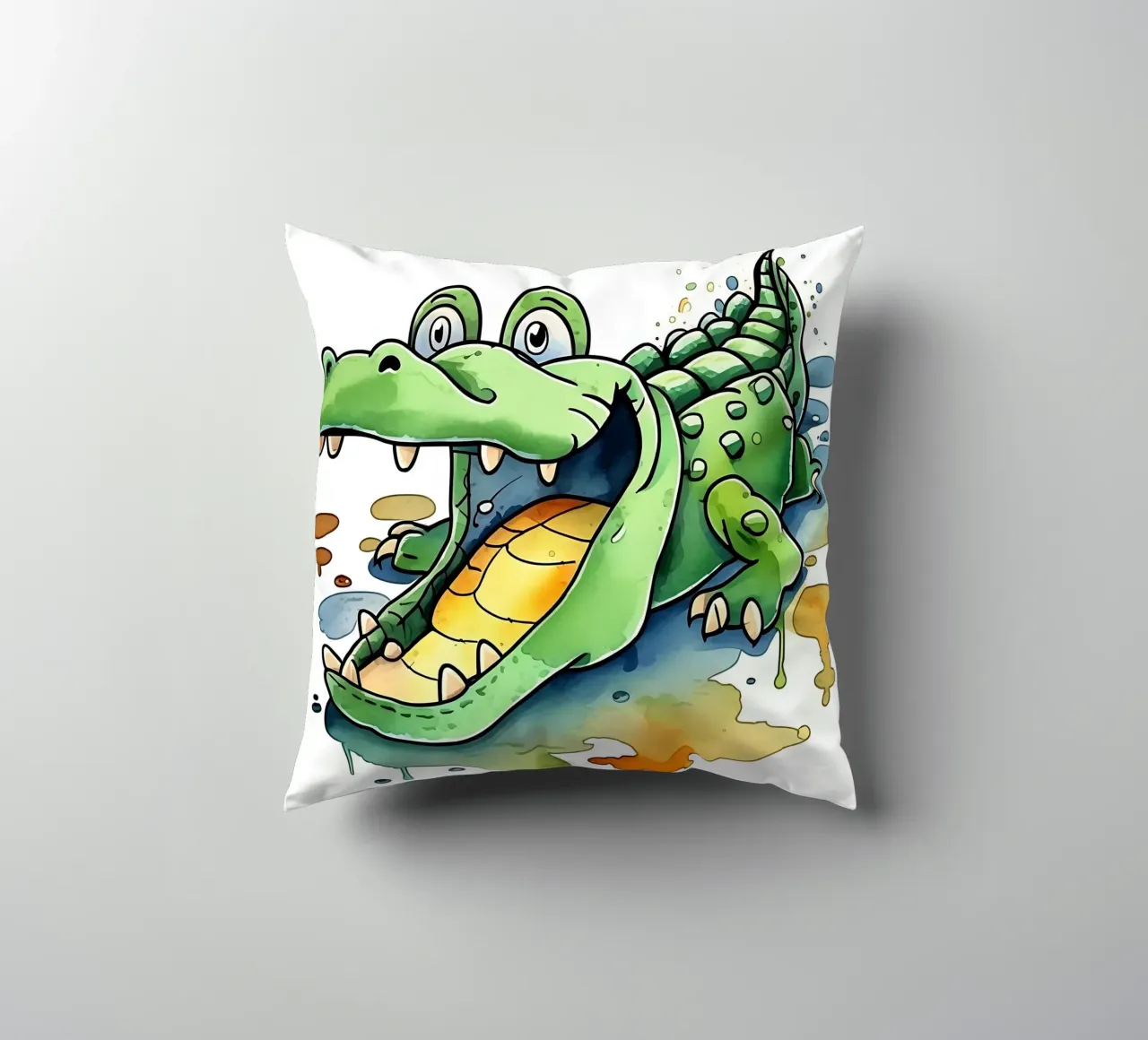 Coccodrillo_Stile_M_1 cuscino da Tierisch bunt by LK