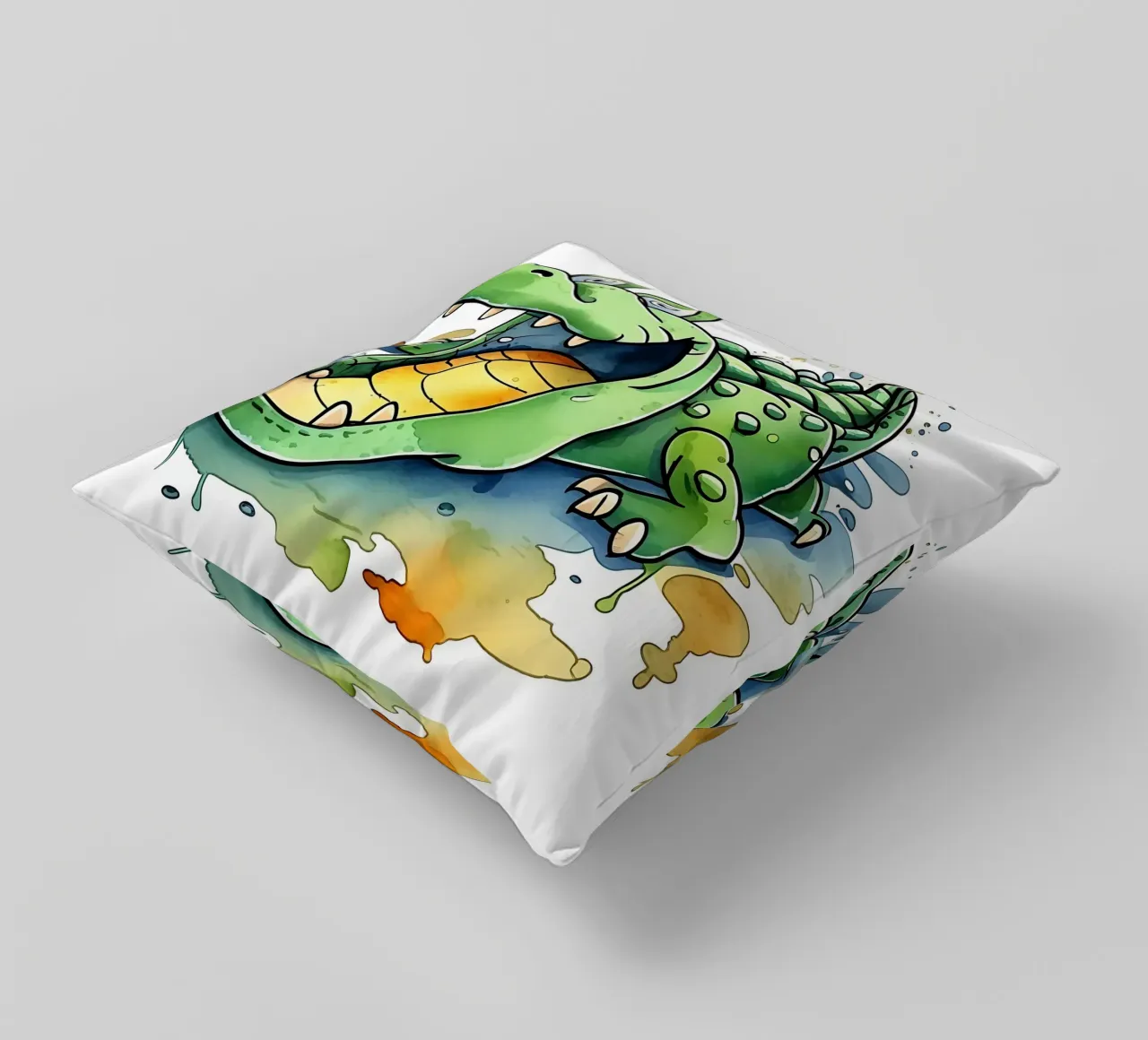 Coccodrillo_Stile_M_1 cuscino da Tierisch bunt by LK