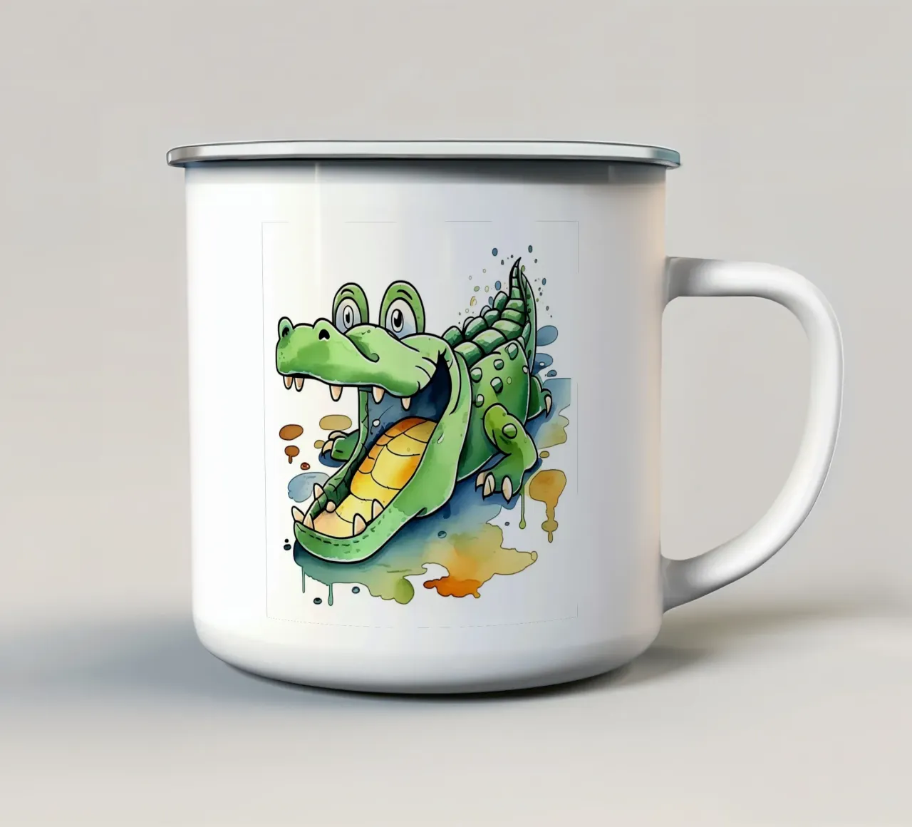 Coccodrillo_Stile_M_1 tazza in smalto da Tierisch bunt by LK