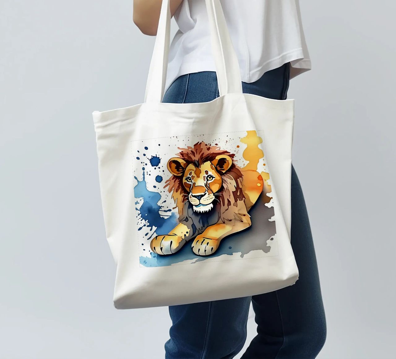 Style_lion_M_1 tote bag de Tierisch bunt by LK