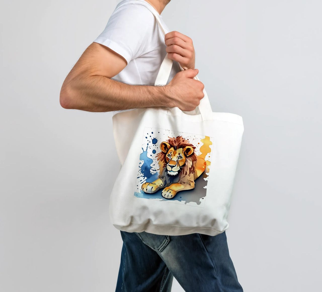 Style_lion_M_1 tote bag de Tierisch bunt by LK