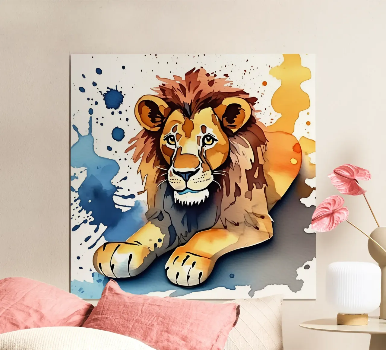 Leone_Stile_M_1 poster con telaio in plastica da Tierisch bunt by LK