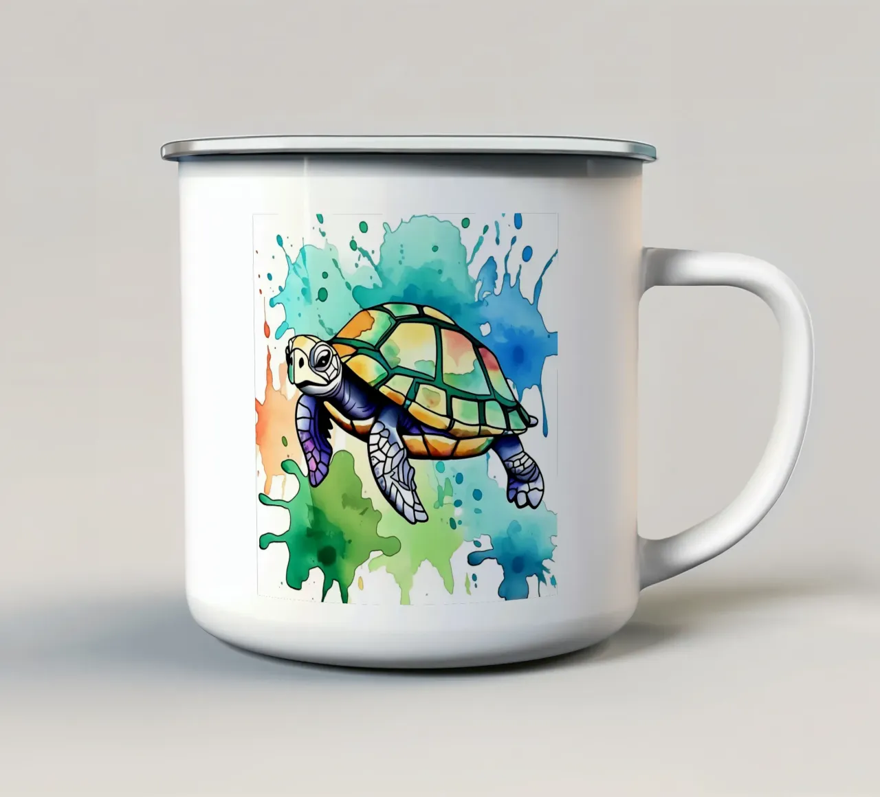 Schildpad_Style_M_1 emaille mok van Tierisch bunt by LK