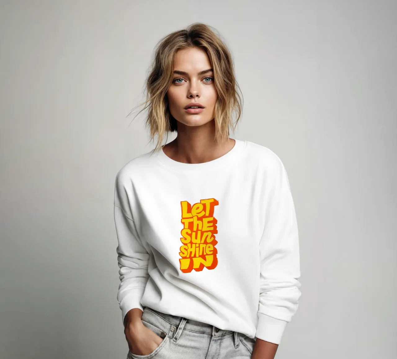 Let the Sunshine In – Retro Typography Print sweatshirt by showmemars