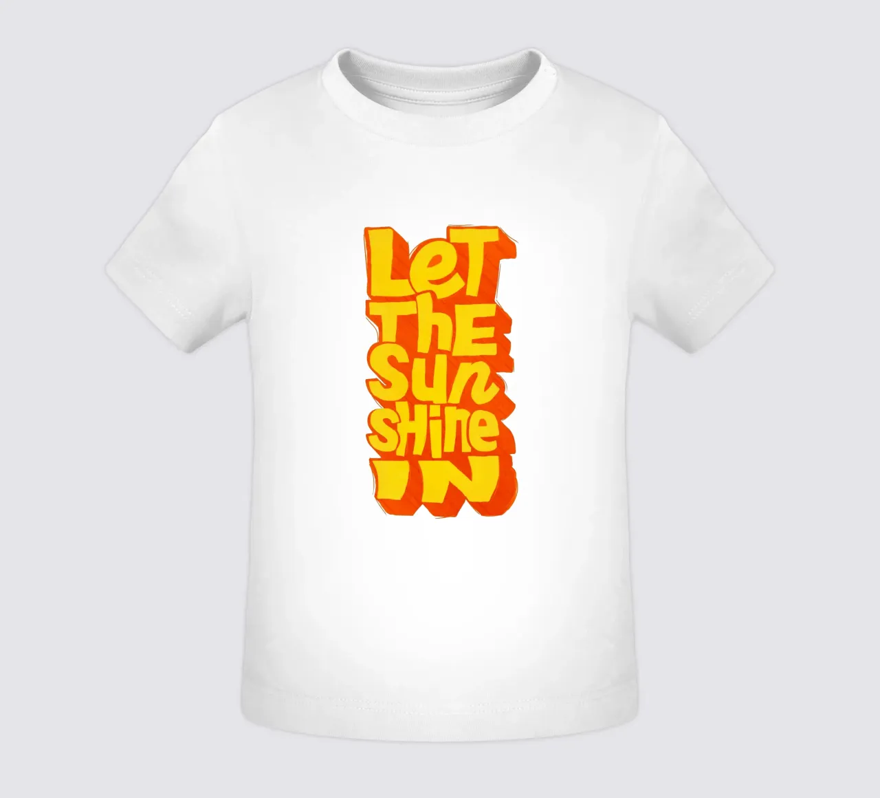 Let the Sunshine In – Retro Typography Print baby t-shirt by showmemars