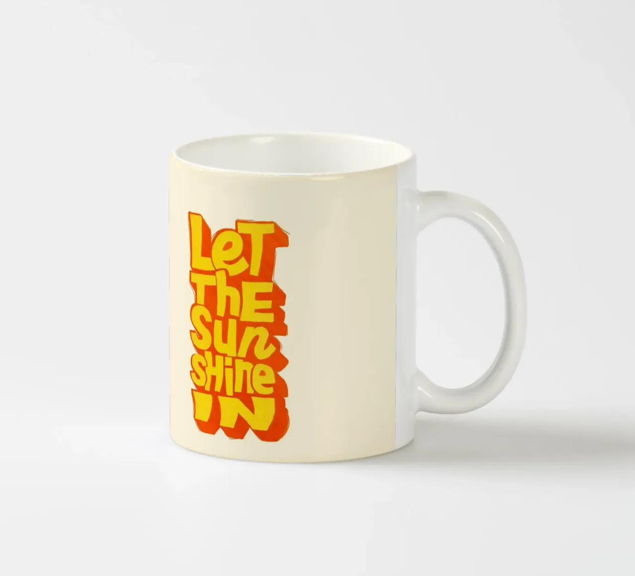 Let the Sunshine In – Retro Typography Print ceramic mug by showmemars
