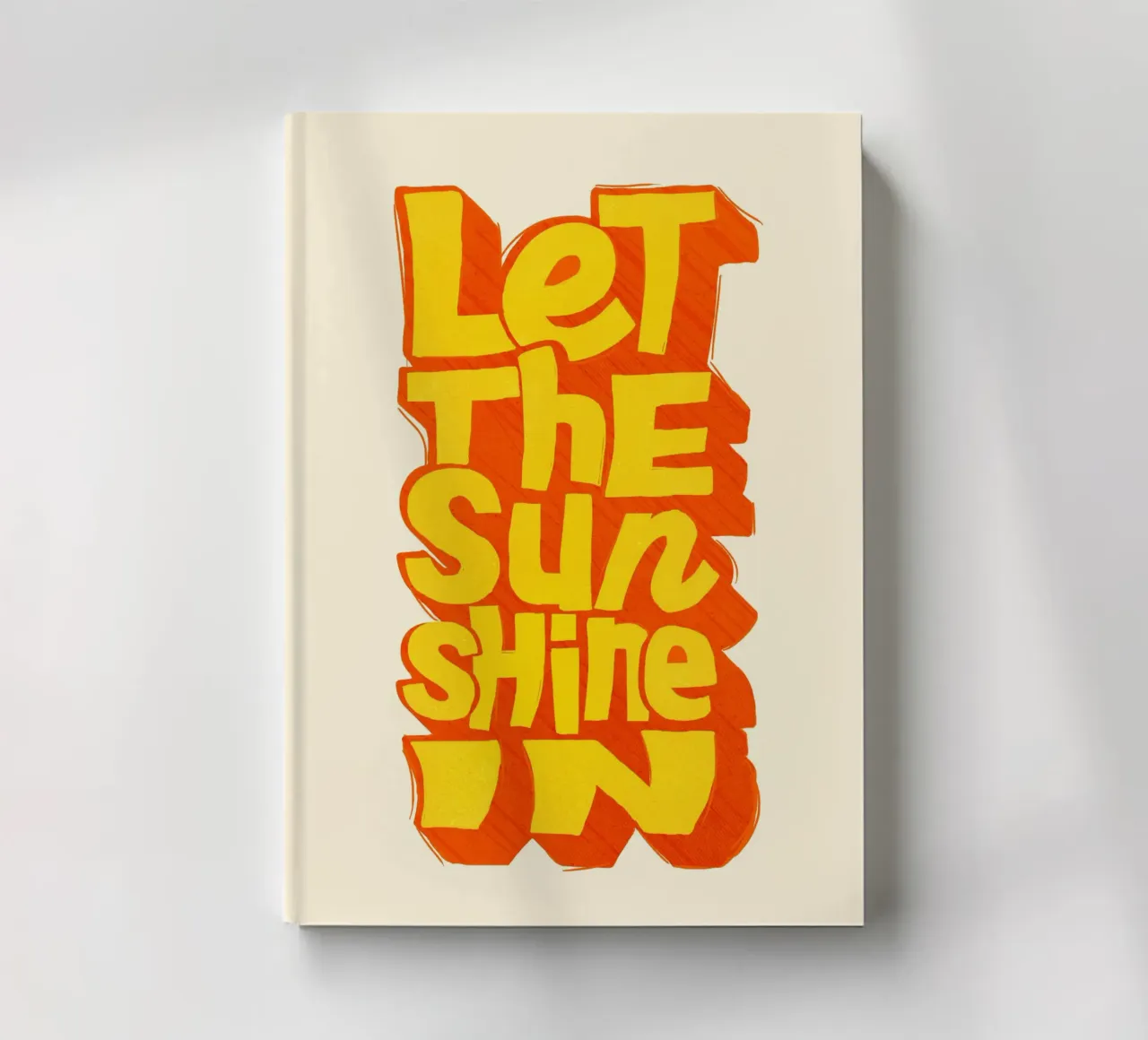 Let the Sunshine In – Retro Typography Print notebook by showmemars