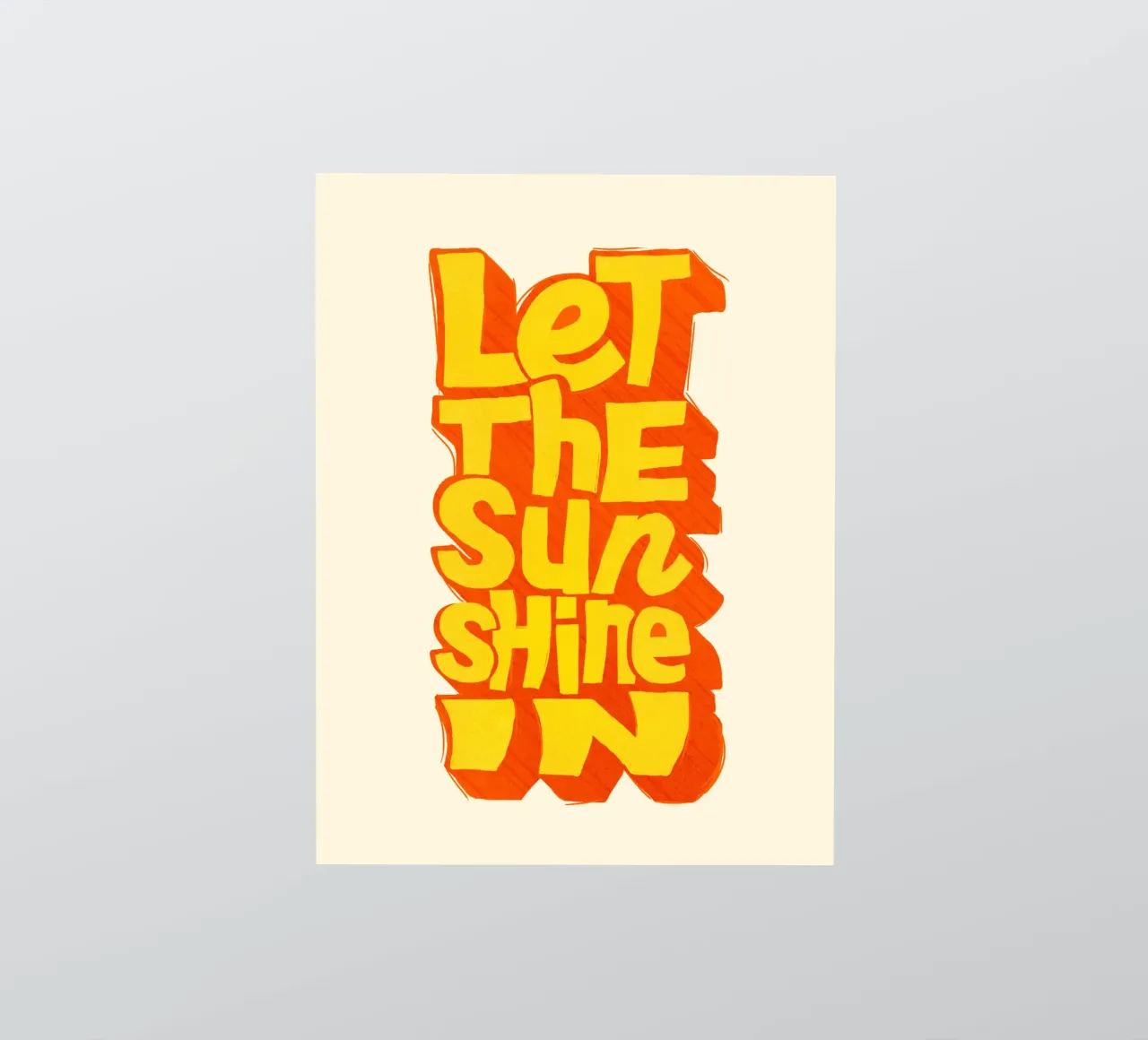 Let the Sunshine In – Retro Typography Print sticker by showmemars