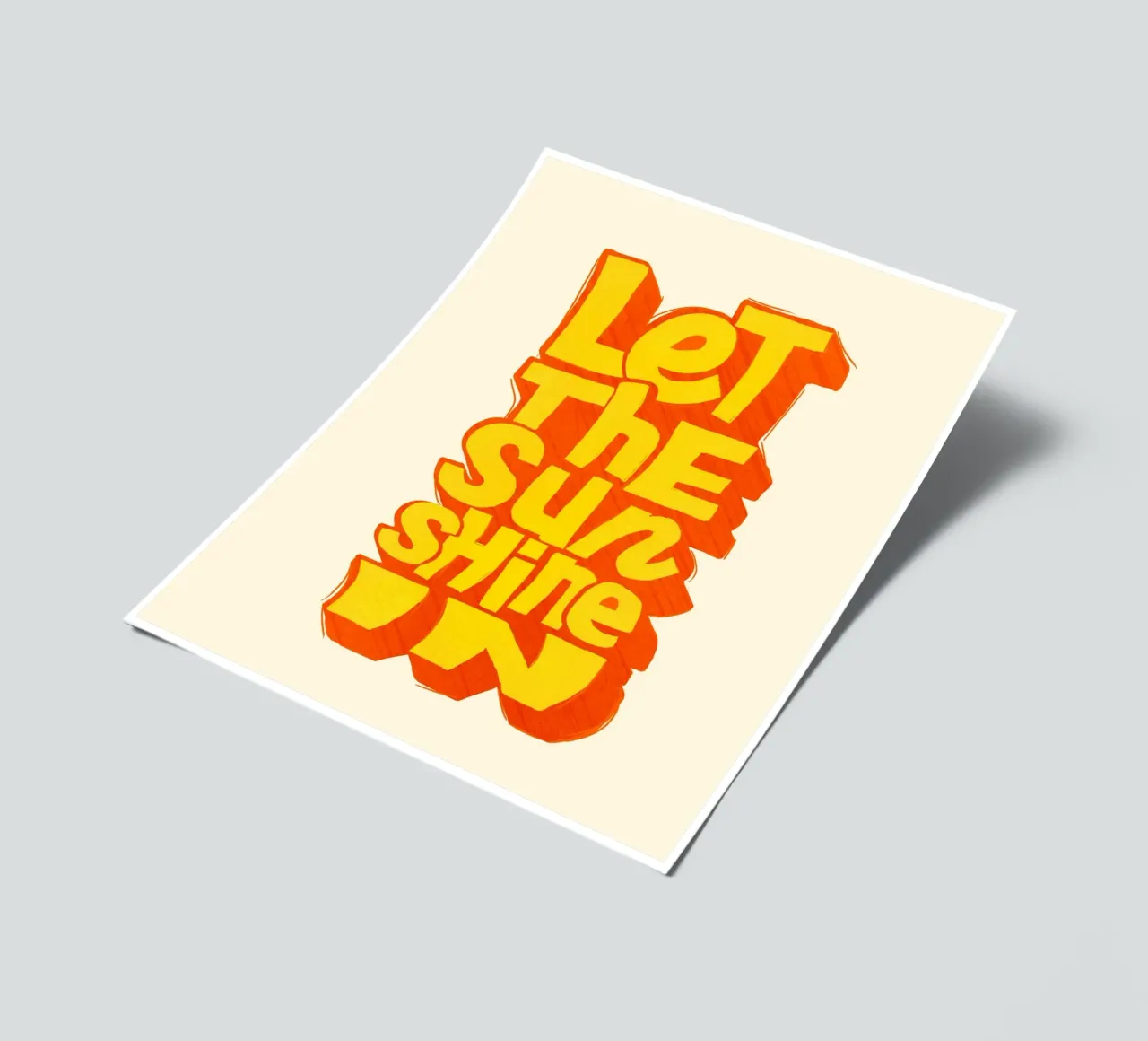 Let the Sunshine In - Typographie rétro imprimée planche autocollant de showmemars