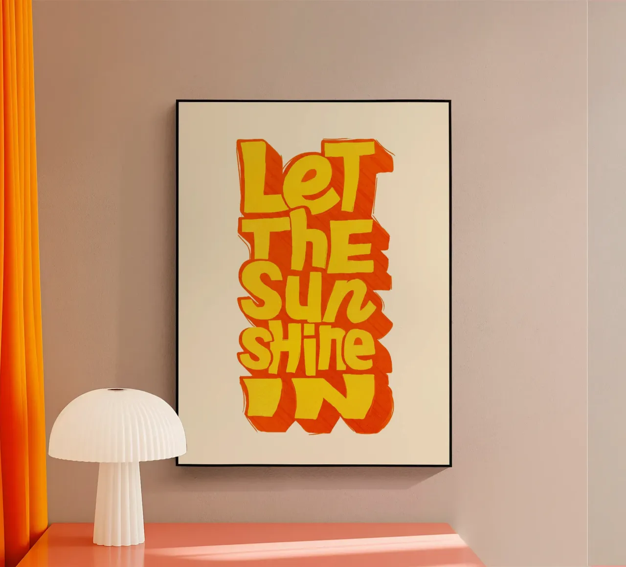 Let the Sunshine In – Retro Typography Print acrylic glass by showmemars