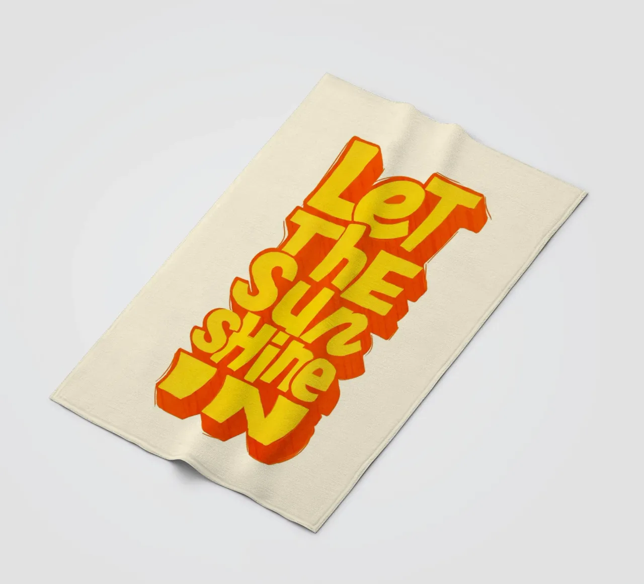 Let the Sunshine In – Retro Typography Print fleece blanket by showmemars