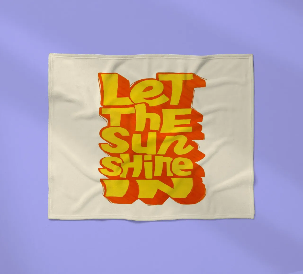 Let the Sunshine In – Retro Typography Print fleece blanket by showmemars