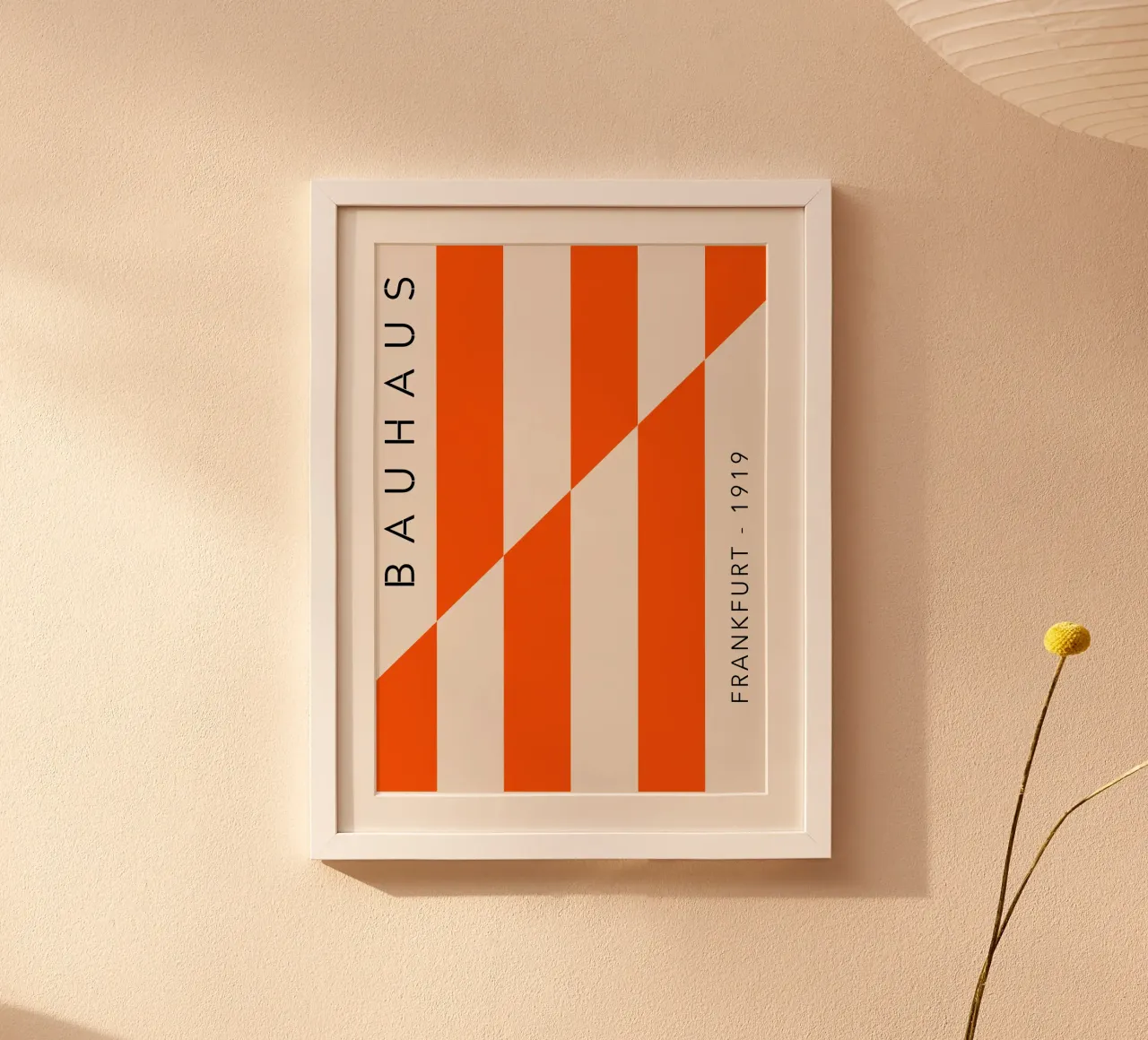 Frankfurt Lines – Orange Edition poster con telaio in legno da SMPLE