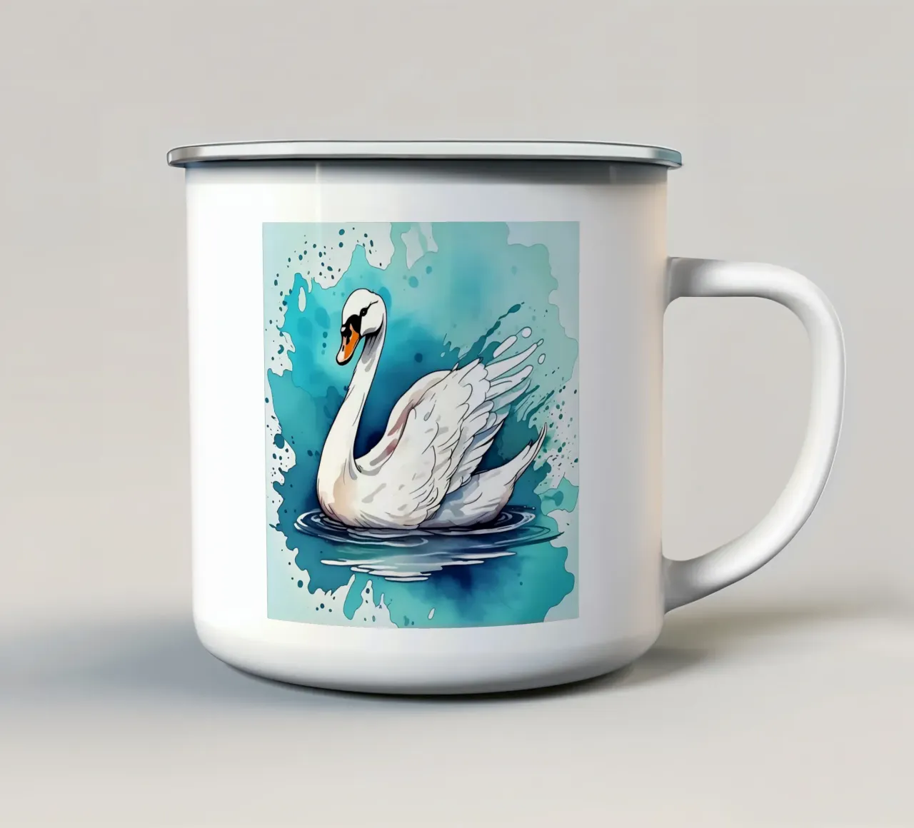 Stile del cigno_M_1 tazza in smalto da Tierisch bunt by LK