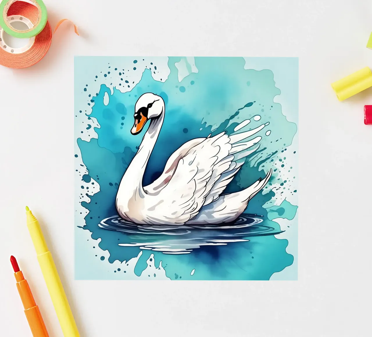 Estilo_cisne_M_1 pegatina de Tierisch bunt by LK