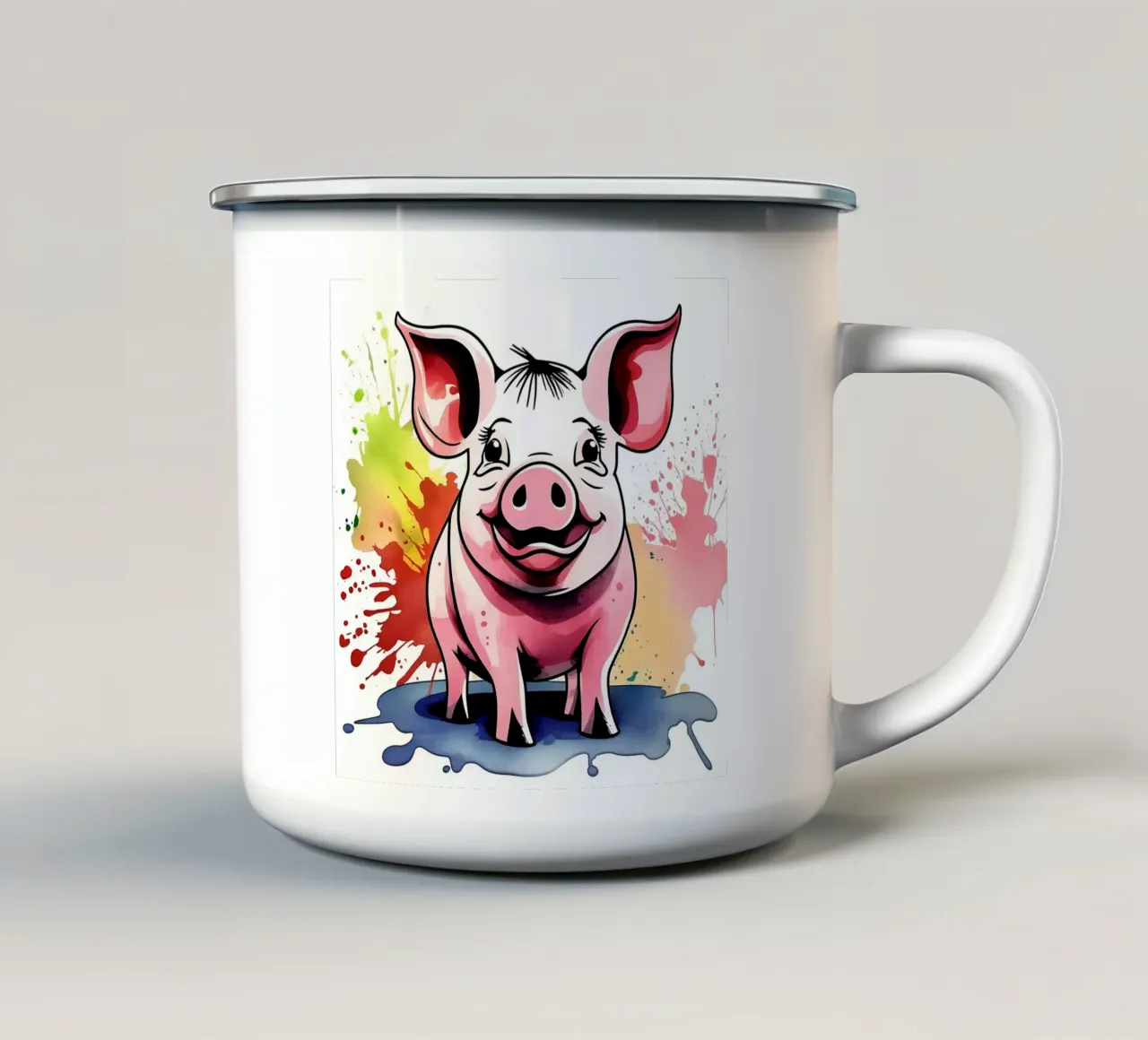 Stile_maiale_M_1 tazza in smalto da Tierisch bunt by LK