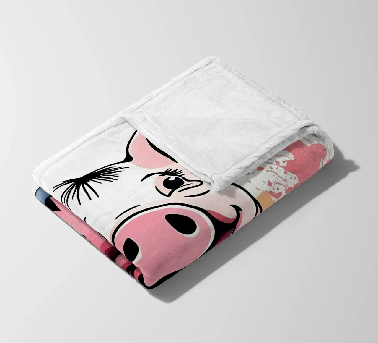 Pig_Style_M_1 fleece blanket by Tierisch bunt by LK