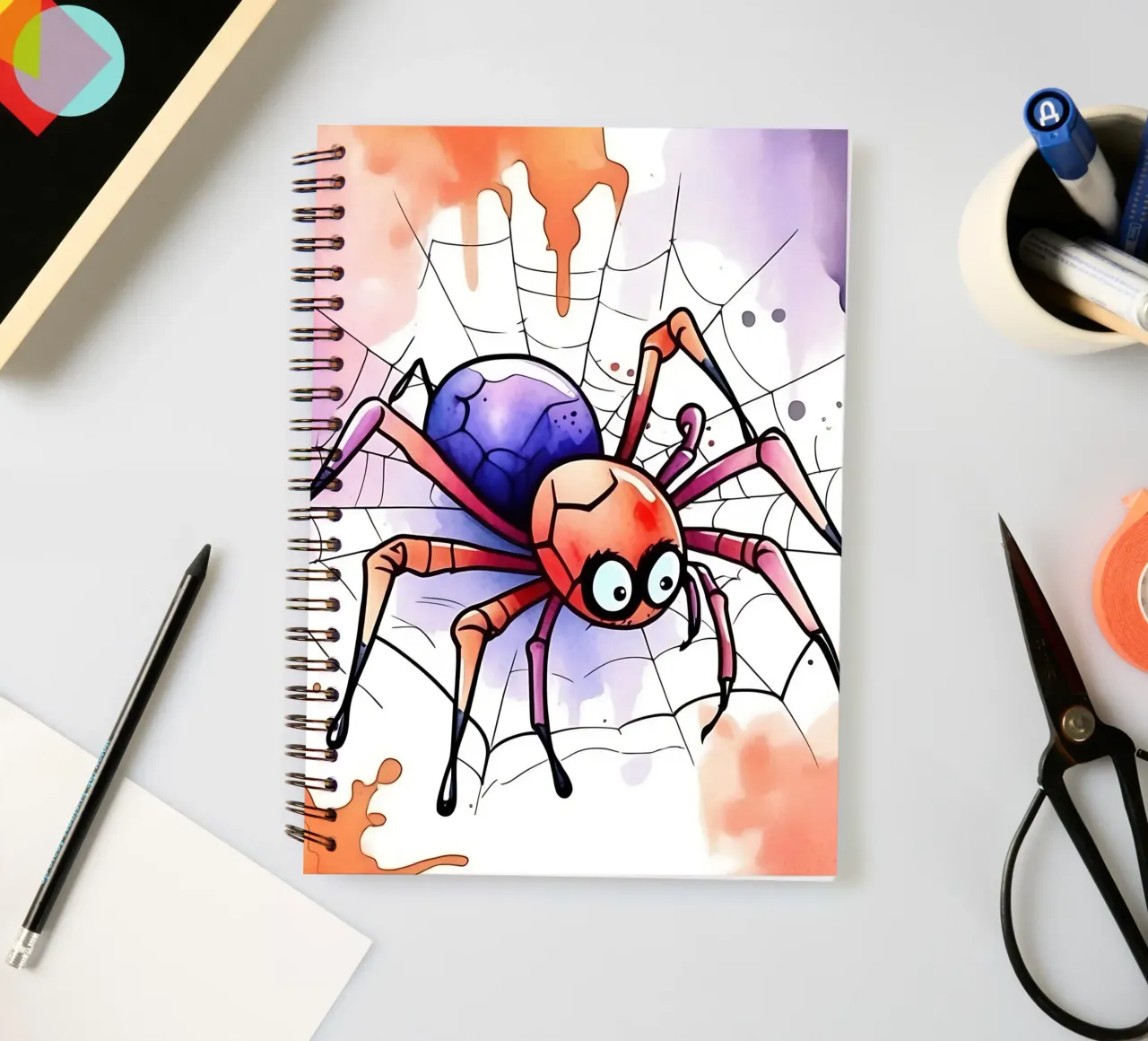 Spider_Style_M_1 spiral notebook by Tierisch bunt by LK