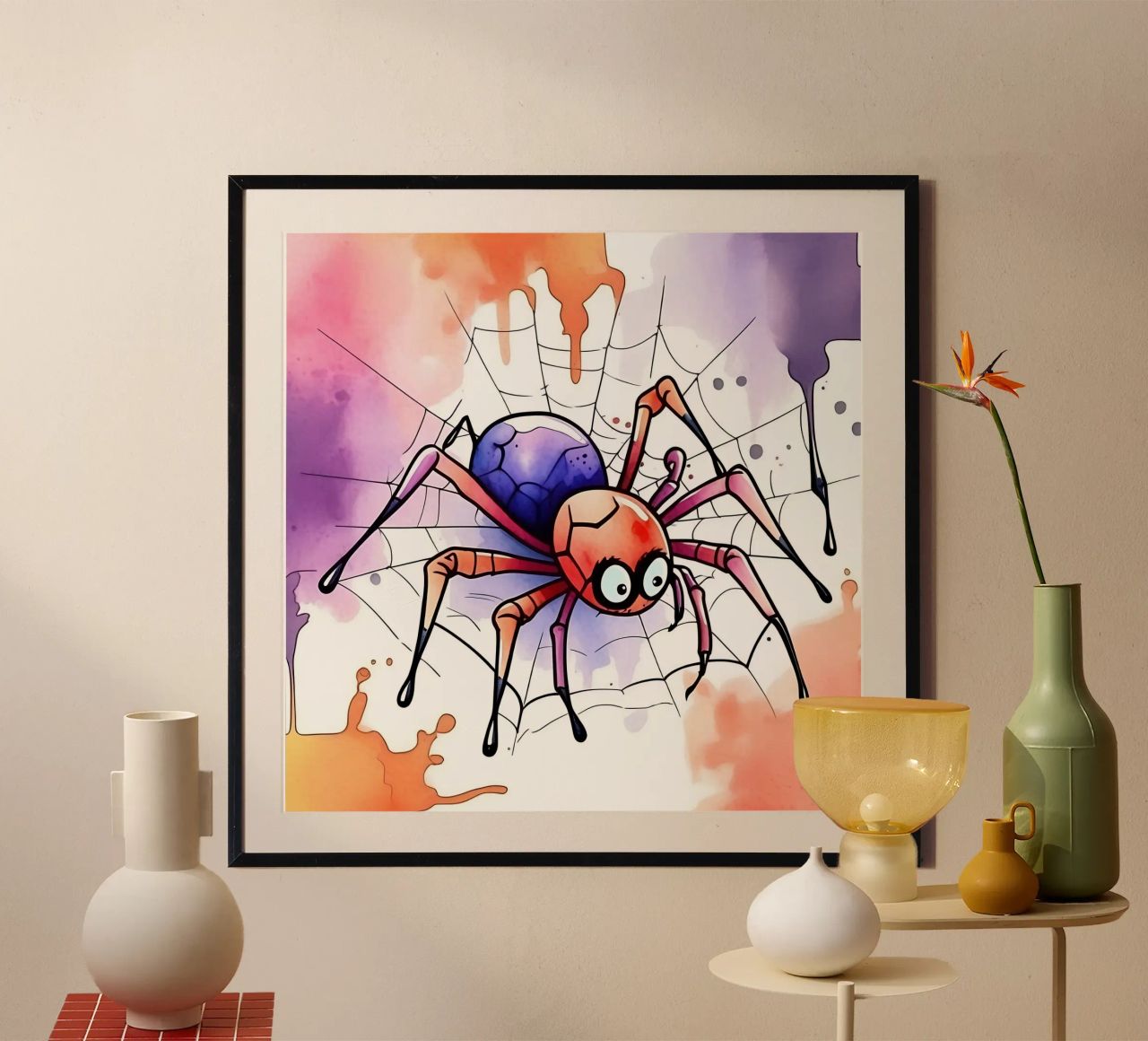 Araignée_style_M_1 poster de Tierisch bunt by LK